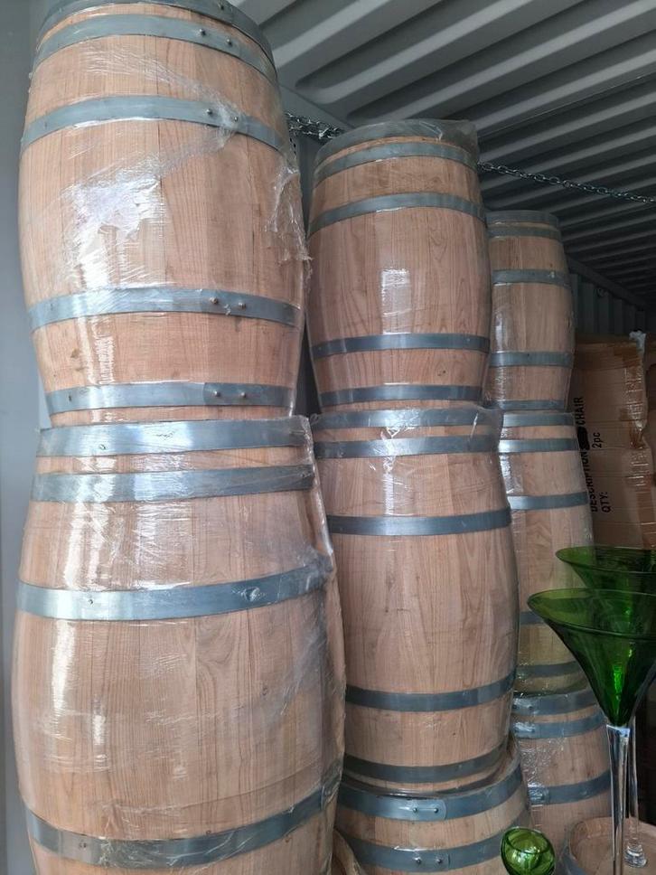 Nieuwe kastanje houten porto vaatjes als decoratie enz, Tuin en Terras, Tuinwanddecoratie, Ophalen