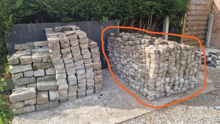 Kasseien "kinderkopjes" 10 x 10 cm (23 m²), Tuin en Terras, Tegels en Klinkers, Zo goed als nieuw, Overige typen, Natuursteen