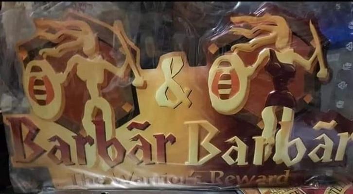Metalen publiciteitsbord Barbar, Verzamelen, Biermerken, Zo goed als nieuw, Ophalen of Verzenden