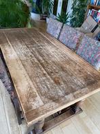 massief eiken tafel en 6 stoelen, Huis en Inrichting, Tafels | Eettafels, Ophalen, Gebruikt, Eikenhout, 50 tot 100 cm