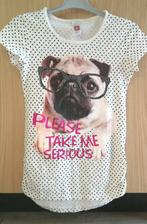 T-shirt avec imprimé chien - Here & There - taille 146/152, Comme neuf, Fille, HERE & THERE, Chemise ou À manches longues