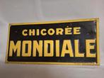 Blikken reclame bord 1927 Chicoree Mondiale, Verzamelen, Ophalen of Verzenden, Gebruikt, Reclamebord