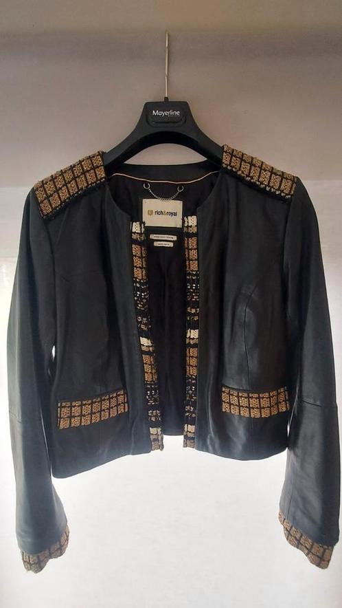 veste en cuir rich & royal taille 40, Kleding | Dames, Jassen | Zomer, Gedragen, Maat 38/40 (M), Ophalen of Verzenden