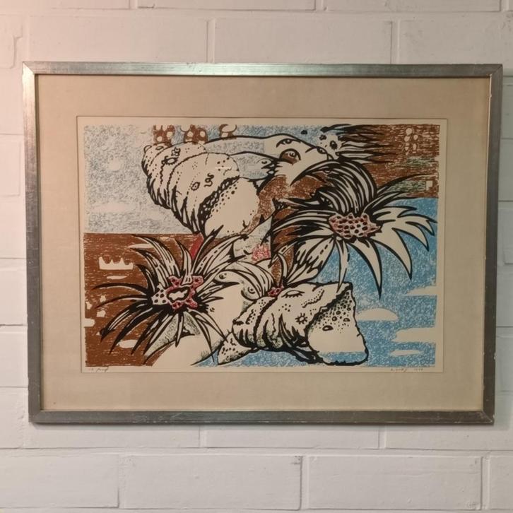 Renaat Saey (1913-1996) litho - Fantasia, Antiquités & Art, Art | Lithographies & Sérigraphies, Enlèvement