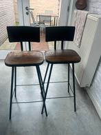 2 industrial look barkrukken, Huis en Inrichting, Barkrukken, Ophalen, Zo goed als nieuw, Hout
