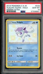 Alolan Vulpix Holo PSA 10 - SV8/SV94 - Hidden Fates 2019, Hobby en Vrije tijd, Verzenden, Zo goed als nieuw, Losse kaart, Foil