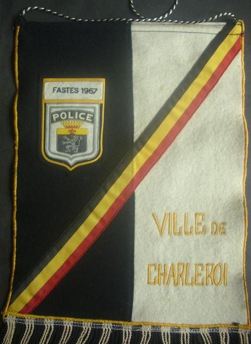 Fanion des fastes de Police 1967 de la ville de Charleroi, Verzamelen, Militaria | Algemeen, Overige soorten, Vlag of Vaandel