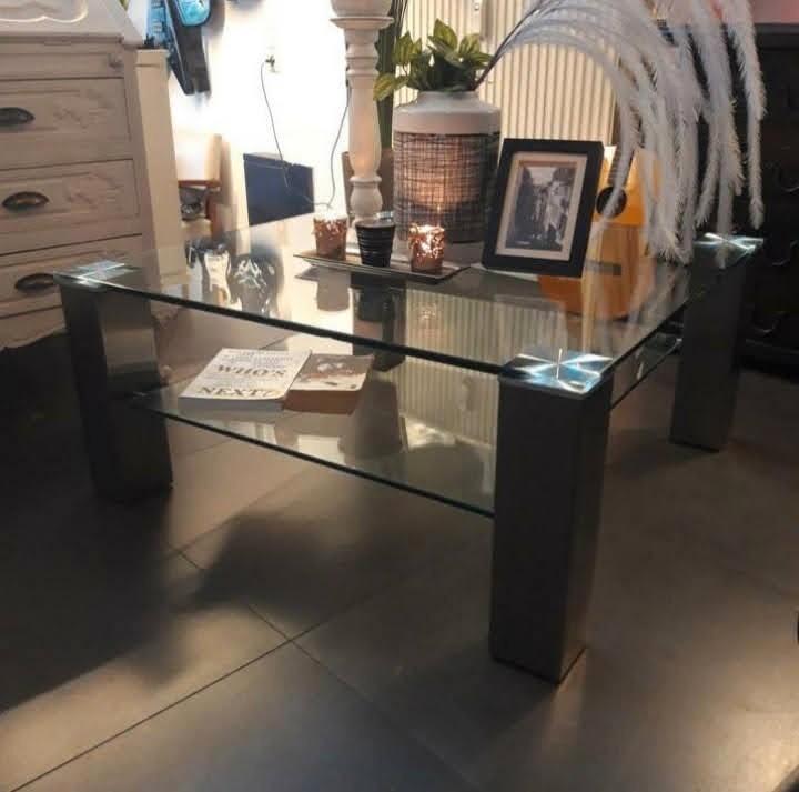 Wunderbar- Nardica glazen salontafel., Huis en Inrichting, Tafels | Salontafels, Zo goed als nieuw, Ophalen
