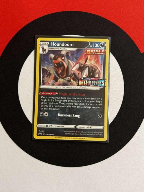 Pokémon - Houndoom - SWSH090 - Pre-Release Promo - NM, Hobby en Vrije tijd, Verzamelkaartspellen | Pokémon, Zo goed als nieuw