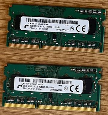 4GB ram, DDR3L-1600MHz, 204pin sodimm voor laptop