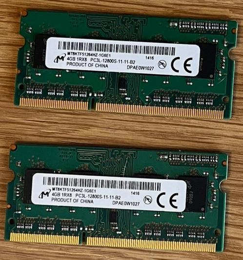4GB ram, DDR3L-1600MHz, 204pin sodimm voor laptop, Informatique & Logiciels, Mémoire RAM, Utilisé, Laptop, 4 GB, DDR3, Enlèvement ou Envoi