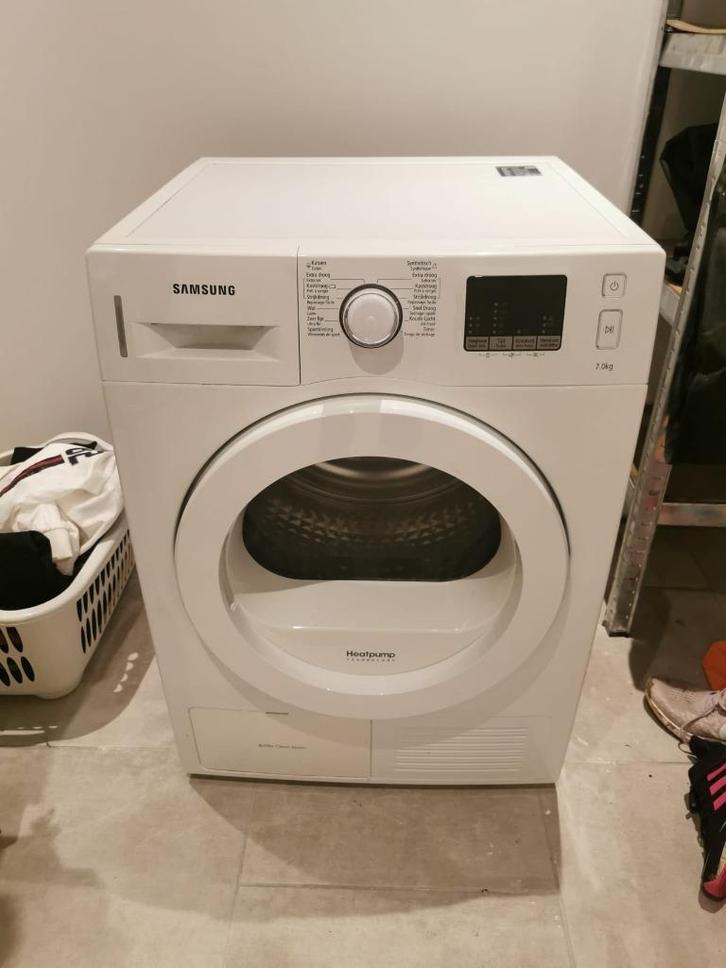 Samsung droger, Elektronische apparatuur, Droogkasten, Gebruikt, Condens, Voorlader, 85 tot 90 cm, Anti-kreukfase, Energieklasse A of zuiniger
