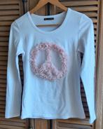 Stretch T-shirt met Peace teken medium., Kleding | Dames, T-shirts, Maat 38/40 (M), Ophalen of Verzenden, Lange mouw, Wit
