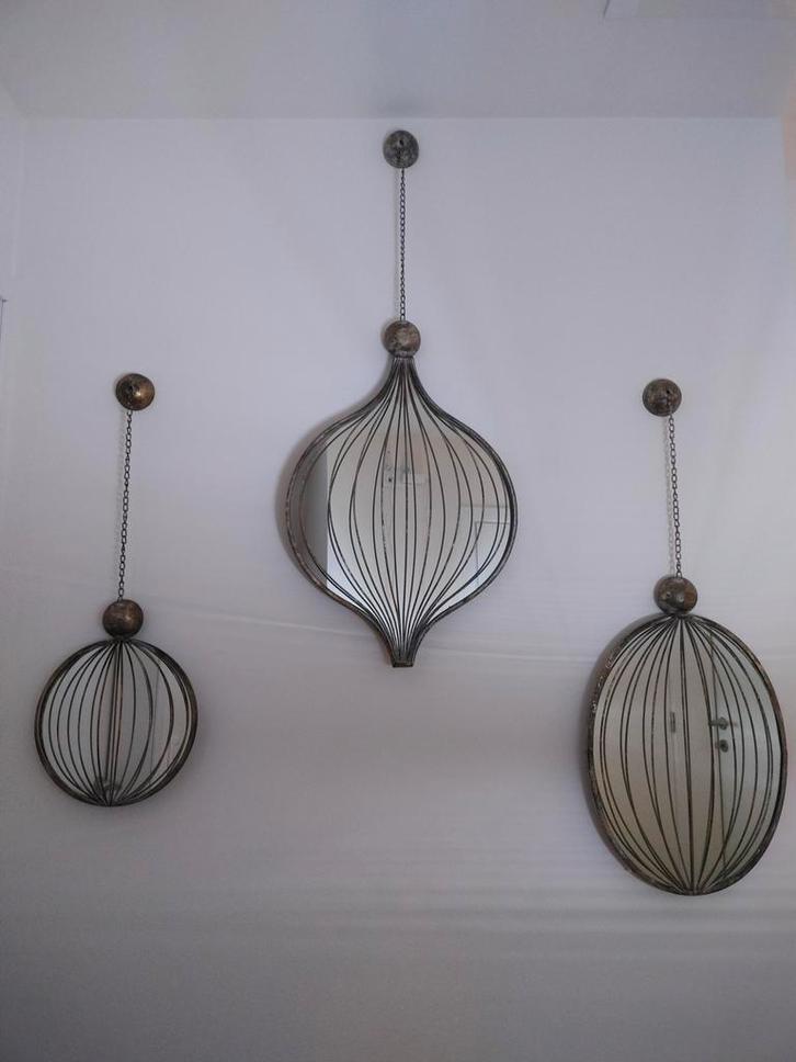 Set van 3 decoratieve spiegels, Huis en Inrichting, Woonaccessoires | Spiegels, Gebruikt, Ophalen of Verzenden