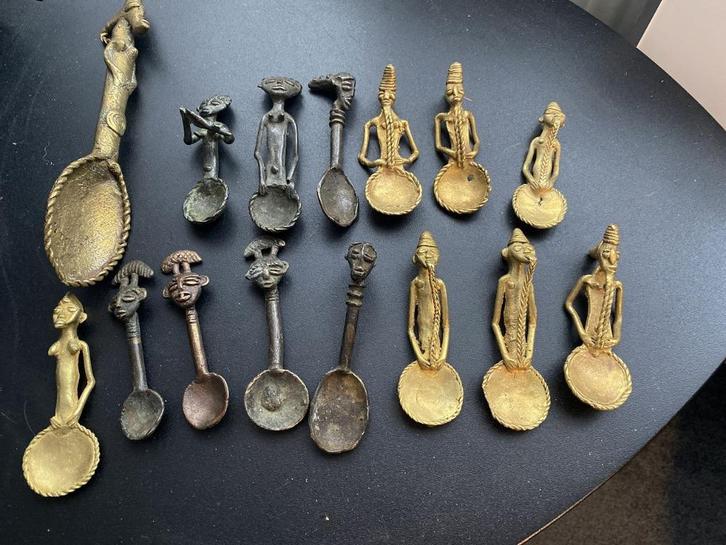 15 Ashanti Goudgewicht Brons - Bronzen Lepels - Ghana, Antiek en Kunst, Kunst | Niet-Westerse kunst, Ophalen of Verzenden