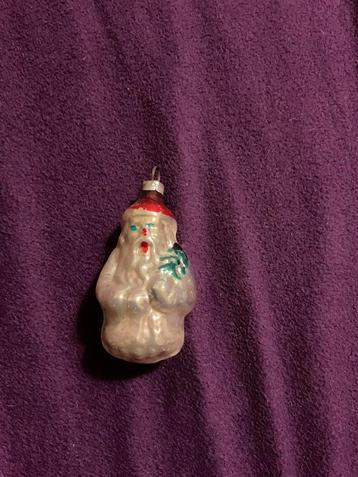 Zeer oude kerstbal - zilveren Kerstman beschikbaar voor biedingen