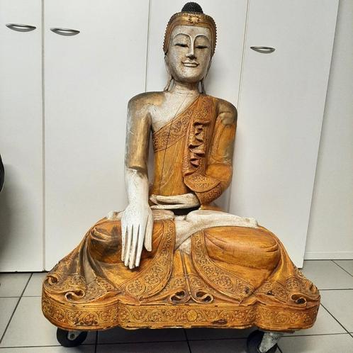 Statue de Bouddha ancienne en bois, Antiquités & Art, Art | Sculptures & Bois, Enlèvement