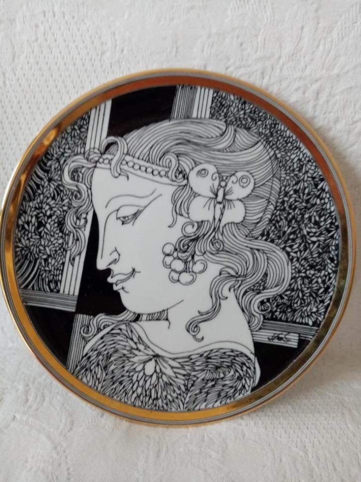 Hollohaza jaren 70 Hongaars porseleinen decoratiebord (20cm), Antiek en Kunst, Antiek | Porselein, Ophalen of Verzenden