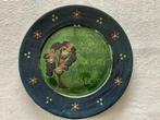 Vlaams aardewerk //sierbord spreuk diameter 39,5  cm, Ophalen