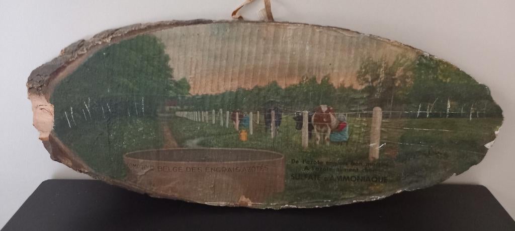 Ancienne publicité agricole en bois, Enlèvement ou Envoi, Utilisé