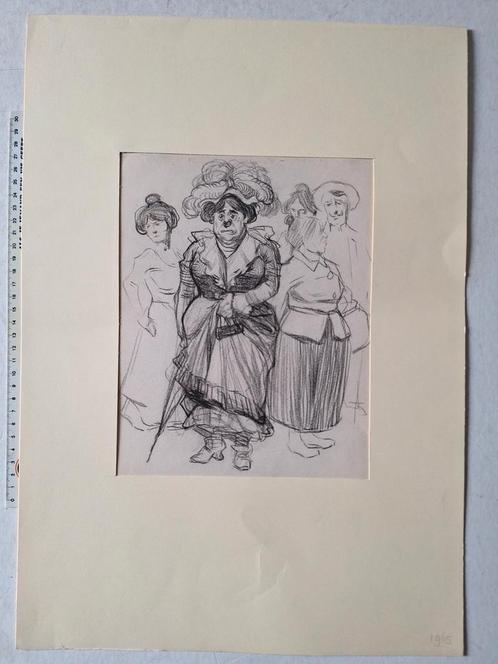 Originele tekening toegeschreven aan Willy Sluiter, Antiek en Kunst, Kunst | Tekeningen en Fotografie, Ophalen of Verzenden
