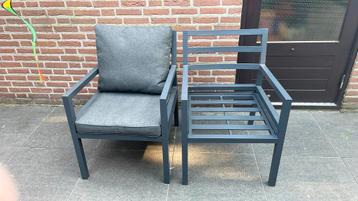 4 stuks Aluminium tuinstoelen met bijbehorende kussens, Tuin en Terras, Ophalen, Nieuw, Aluminium