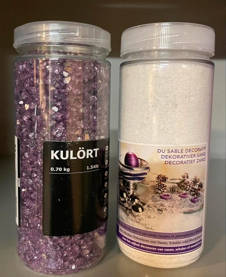 Decoratiezand wit - kulört Ikea paars gebroken glas, Hobby en Vrije tijd, Knutselen, Nieuw, Overige typen, Ophalen