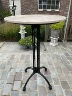 Hoge statafel met marmeren tafelblad van 80cm diameter., Ophalen, Gebruikt