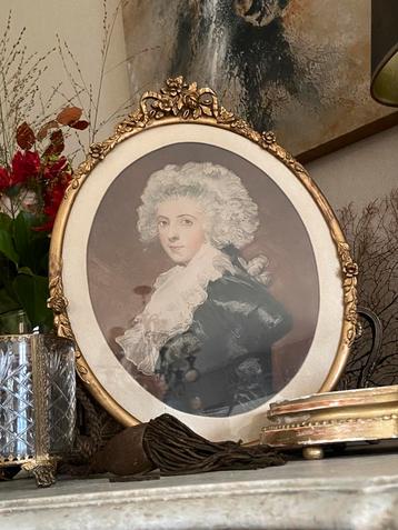 Strikkader portret kader cadre decoratie interieur verguld beschikbaar voor biedingen