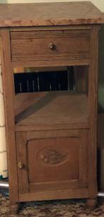 Houten kastje met marmeren blad brocante, Antiek en Kunst, Curiosa en Brocante, Ophalen