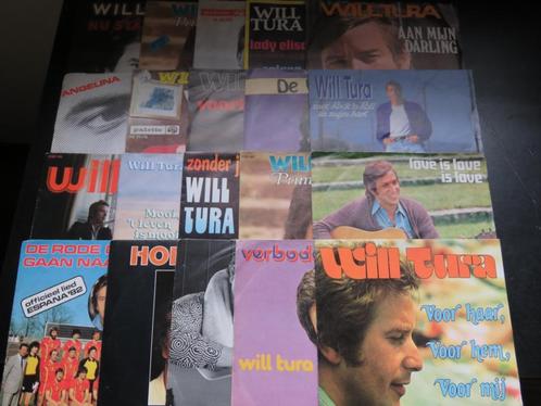 LOT 20 x 7" VINYL / WILL TURA - 45 RPM, Cd's en Dvd's, Vinyl | Nederlandstalig, Gebruikt, Pop, Overige formaten, Ophalen of Verzenden