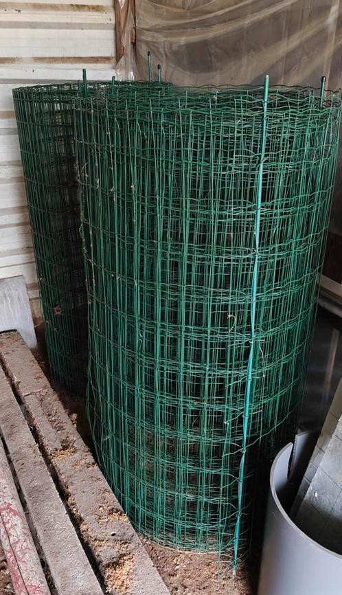 Groene tuinafsluiting, volledig gedemonteerd om mee te nemen, Tuin en Terras, Tuinhekken en Hekwerk, Gebruikt, Gaashekwerk, IJzer