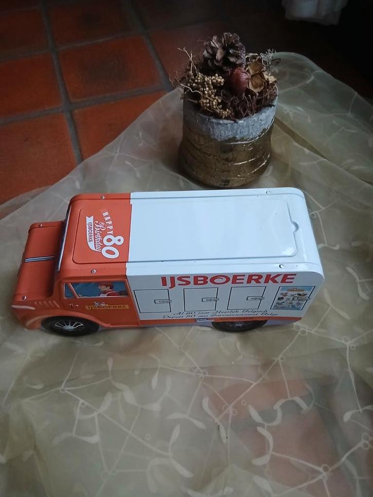 Ijsboerke blik - ijswagen -jaar 80, Verzamelen, Blikken, Ophalen of Verzenden