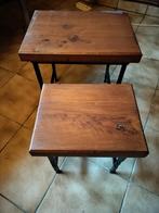 2 bijzettafels, Huis en Inrichting, Tafels | Bijzettafels, Ophalen, Zo goed als nieuw, Vierkant, Overige materialen