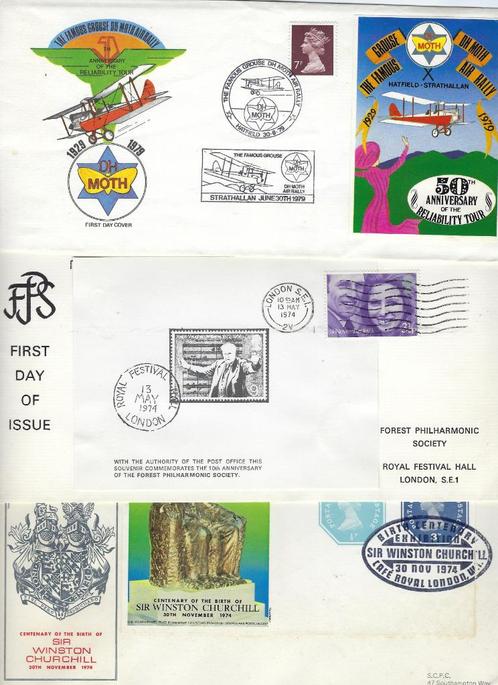 Verenigd Koninkrijk 3 x FDC's : zie beschrijv., Timbres & Monnaies, Timbres | Europe | Royaume-Uni, Envoi