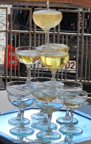 12 coupes voor champagnetoren beschikbaar voor biedingen