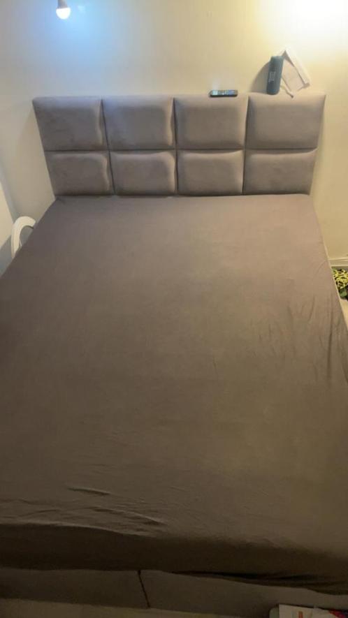 2 persoons bed, Huis en Inrichting, Slaapkamer | Bedden, Zo goed als nieuw, Tweepersoons, Steigerhout, Grijs, Ophalen of Verzenden