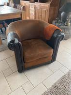 Bruin zeteltje, Huis en Inrichting, Fauteuils, Ophalen, Gebruikt, Stof, Landelijk