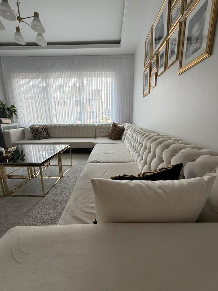 Chaise d'angle en U de luxe blanc — design + très bon état, Maison & Meubles, Canapés | Coins salons complets, Comme neuf, Enlèvement