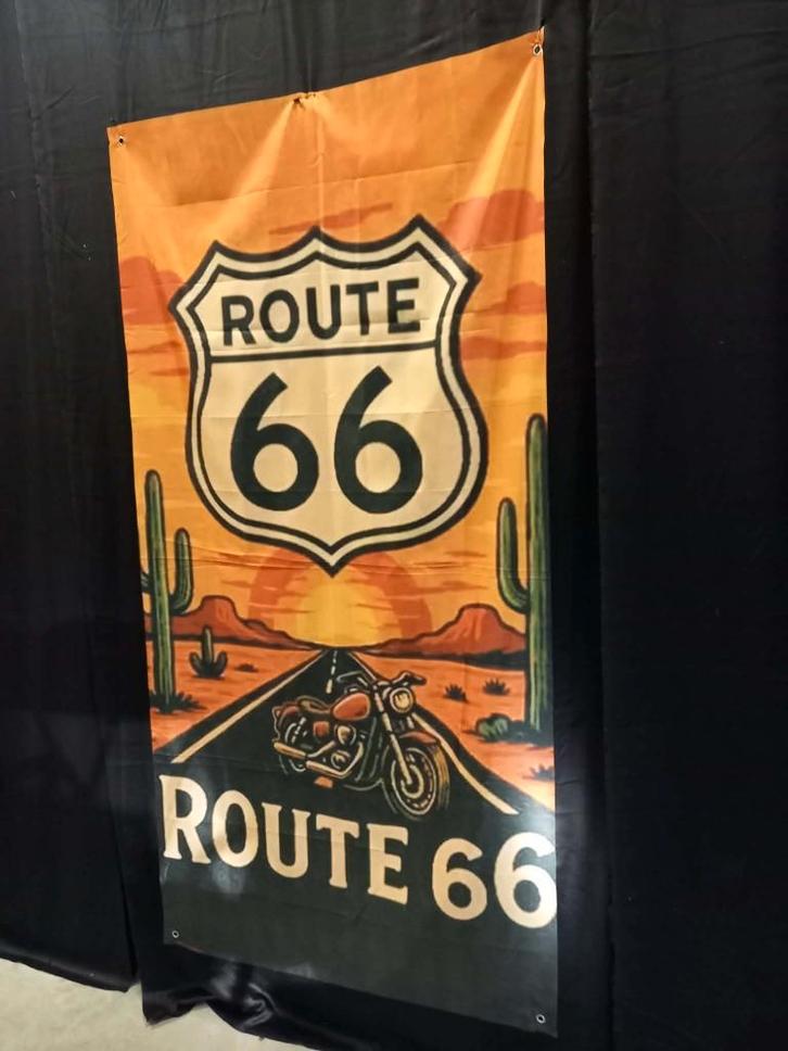 Set van 7 banners van thema biker/moto's, Diversen, Vlaggen en Wimpels, Zo goed als nieuw, Ophalen