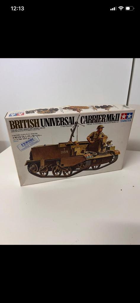 British universal carrier mk II tamiya 1:35, Ophalen of Verzenden, Zo goed als nieuw, Tamiya