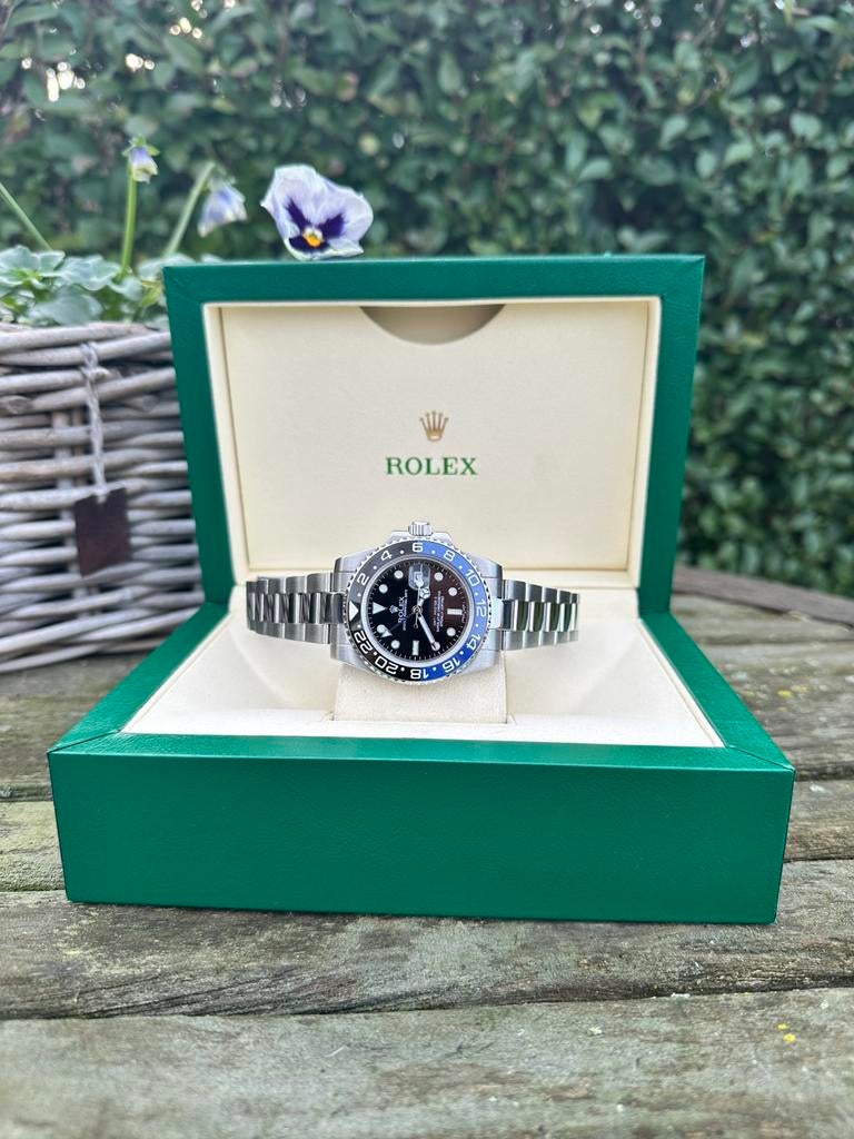 Rolex GMT-Master ll “Batman”, Ophalen of Verzenden, Waterdicht, Zo goed als nieuw, Blauw