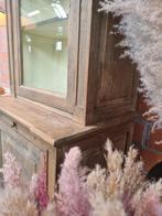 Eiken buffetkast/vitrinekast art:27/26.2, Ophalen, Met deur(en), 200 cm of meer, Eikenhout