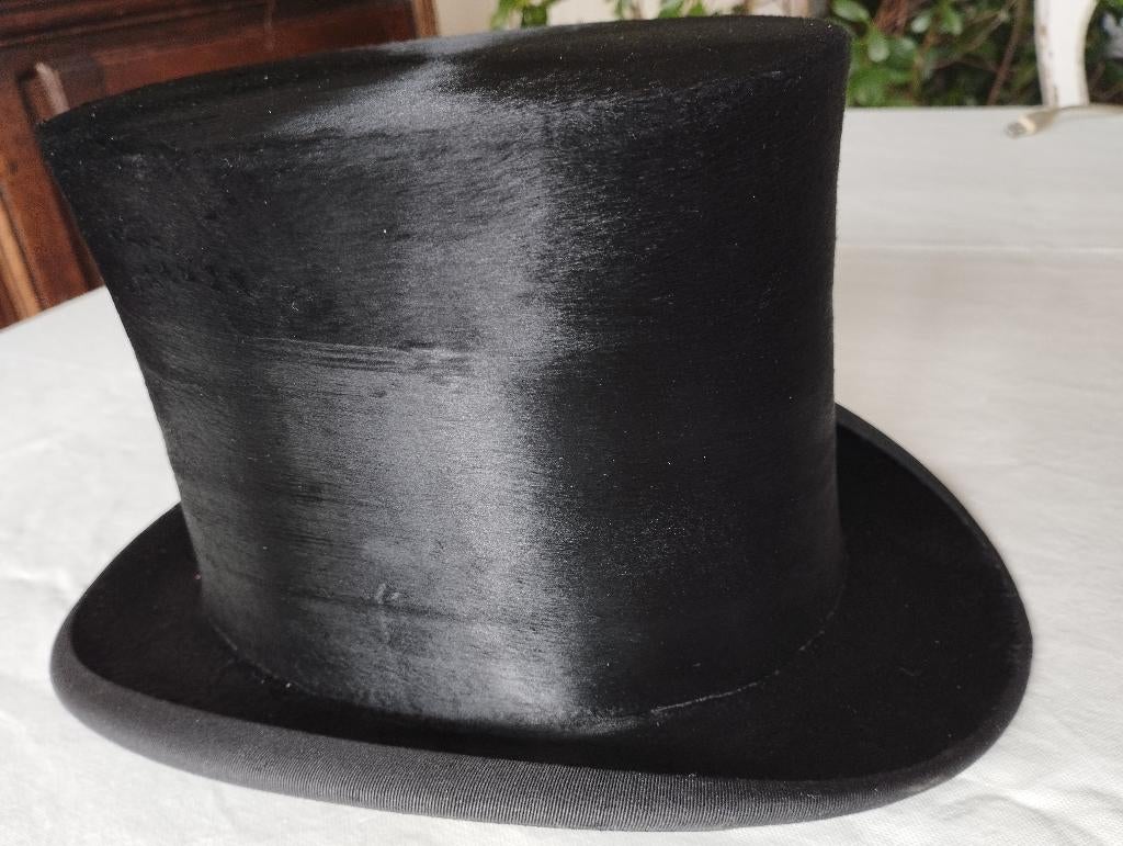 chapeau haut de forme + boite en cuir, Enlèvement, Hommes