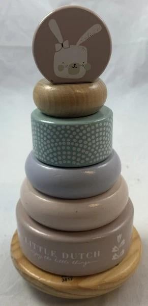 Pyramide à anneaux roses Little Dutch en bois avec tour empi, Envoi, Comme neuf, Autres types