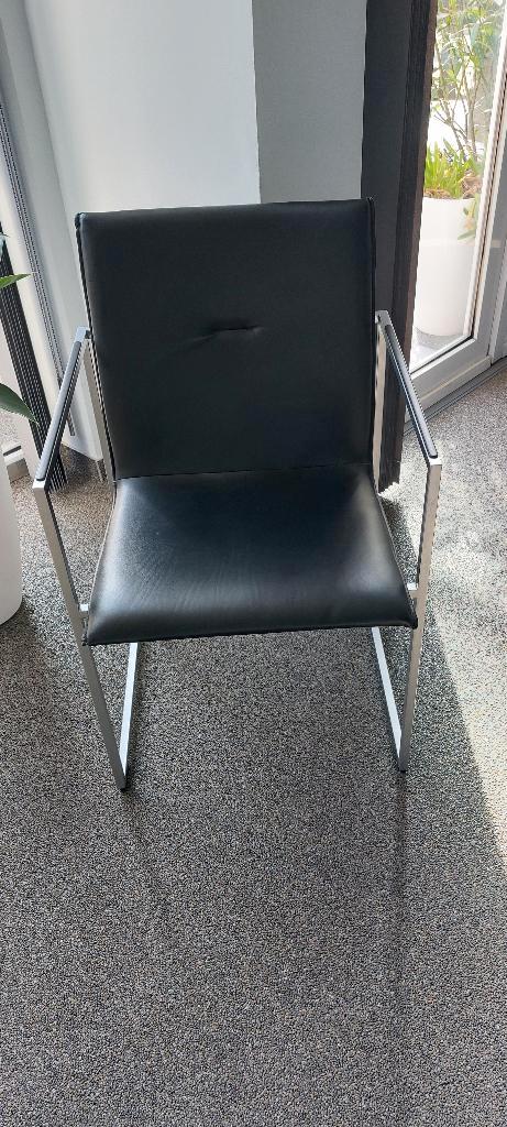 Arco frame stoel, Huis en Inrichting, Stoelen, Zo goed als nieuw, Drie, Leer, Metaal, Zwart, Ophalen