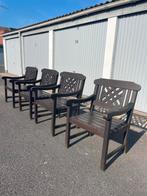 Tuinstoelen Teak met kussens, Tuin en Terras, Ophalen, 4 zitplaatsen, Gebruikt, Teakhout