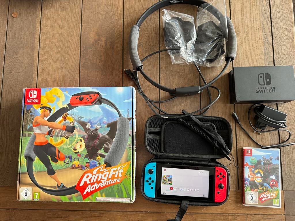 Nintendo Switch V2 + Ring Fit Adventure, Ophalen, Zo goed als nieuw