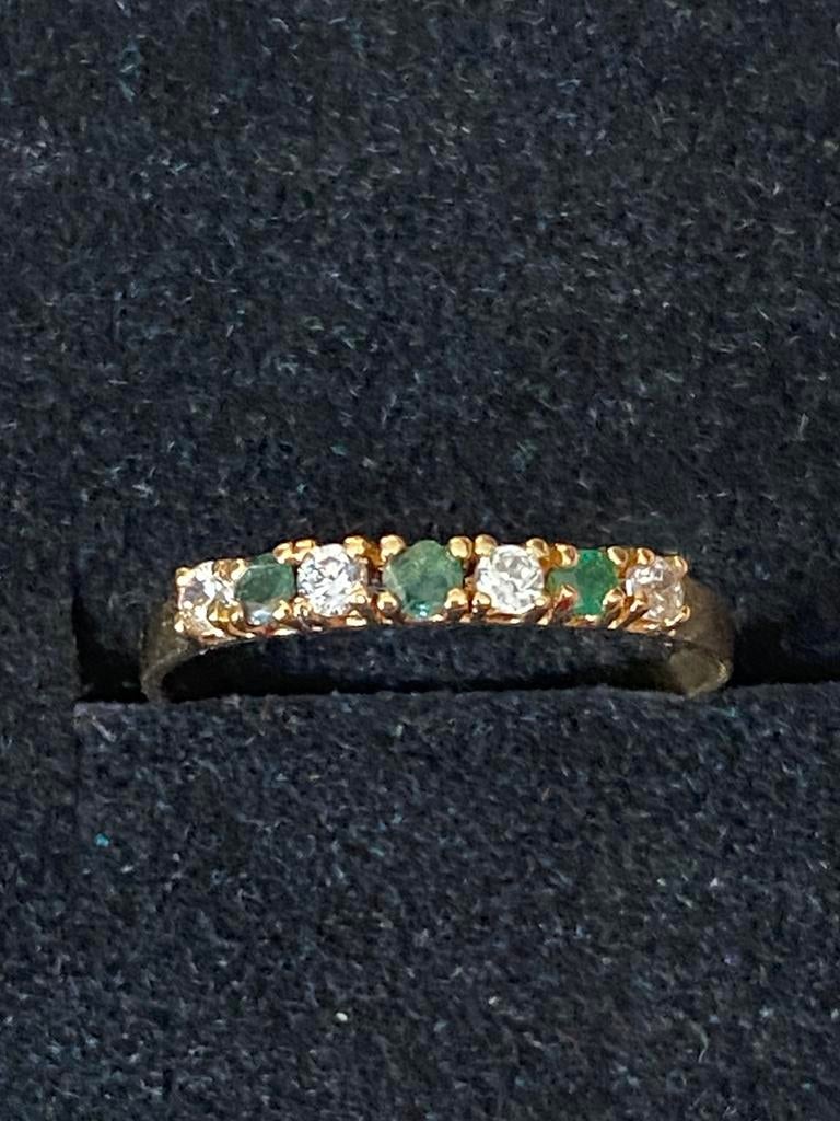 Bague en or 18k et emeraudes, Bijoux, Sacs & Beauté, Bagues, Enlèvement ou Envoi, Comme neuf, Or, Or