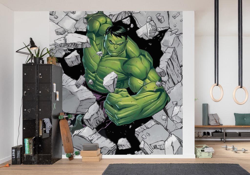 The Avengers Vlies Behang Hulk - 250x280 - Gratis Verzending, Enlèvement ou Envoi, Neuf, Décoration murale
